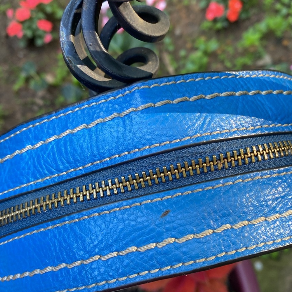 Fossil Blue Palmer Leather Circle Crossbody Bag - Picture 8 of 8